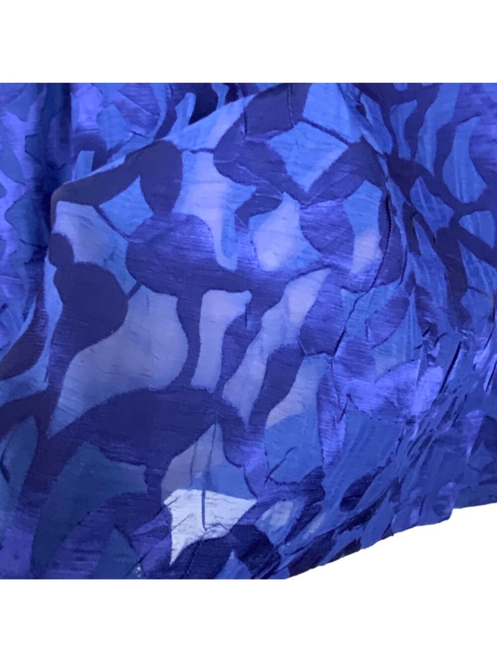 Anne Klein Blue Fit Flare Dress Size 10 Jacquard Cap Sleeves Wedding Guest - Picture 5 of 9